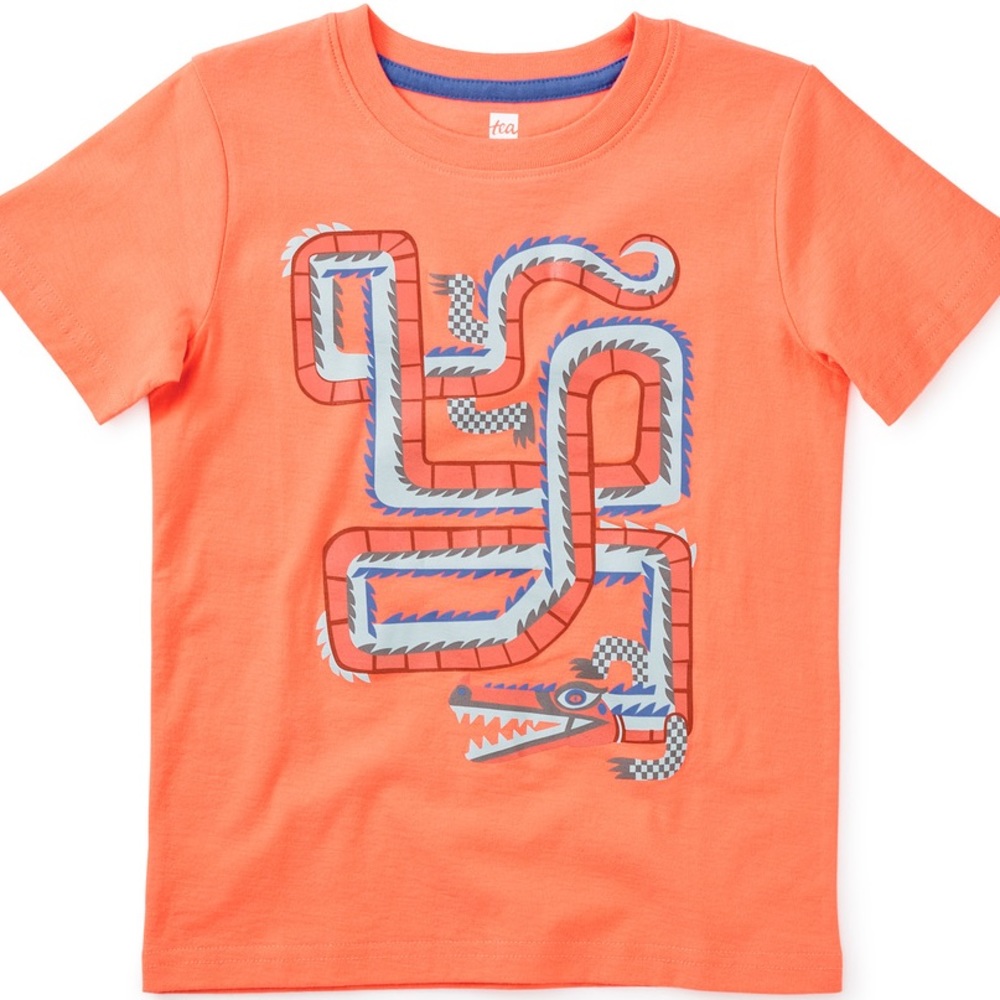 Boys Crocodile Maze Graphic Tee - Tea - Size 5
